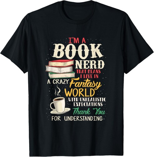 Maglietta book nerd - book,