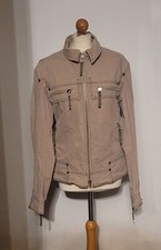PATRIZIA PEPE Giacca Giubbotto Donna cotone beige con Borchiette denim jacket 