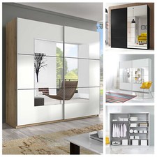 Armadio ante scorrevoli o battente 180 specchio/legno/bianco/nero moderno camera