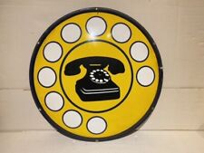 Vecchia insegna tabella smaltata pubblicitaria telefonia pubblica anni '50/60