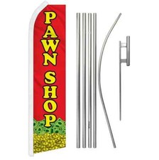 Pawn Shop Swooper Flutter Feather Advertising Flag & Pole Kit