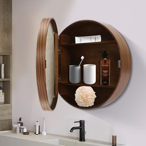 Armadio specchio bagno rotondo