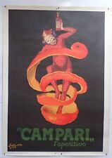 MANIFESTO AFFICHE CAMPARI L'APERITIVO CAPPIELLO 1950 ORIGINALE Cm. 100 X 140