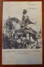 CARTOLINA D'EPOCA VIAGGIATA SICILIA MESSINA RICORDO FESTA GIGANTE GRIFONE 1926