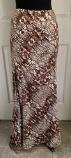 Maxi gonna vintage Roberto Cavalli stampa animalier con schiena svasata, Italia taglia 42/US 6