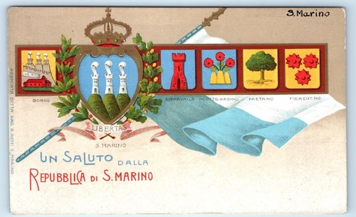 Cartolina araldica saluto - cartolina, un