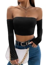 Top donna a fascia con maniche