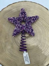 Puntale Stella Viola con Perline Albero di Natale