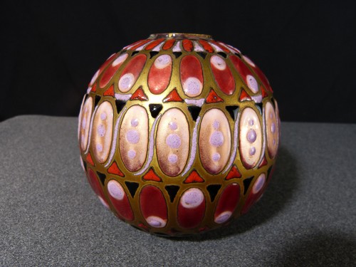 Vaso sferico ottone con - in,