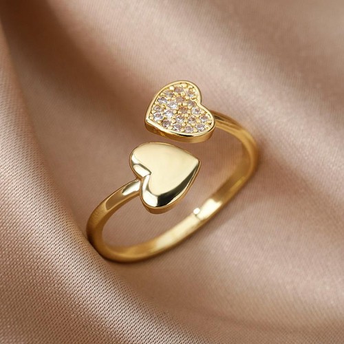 Anello donna doppio cuore - donna,