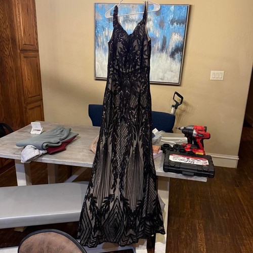 Maxi abito nero moda - nova, 2x