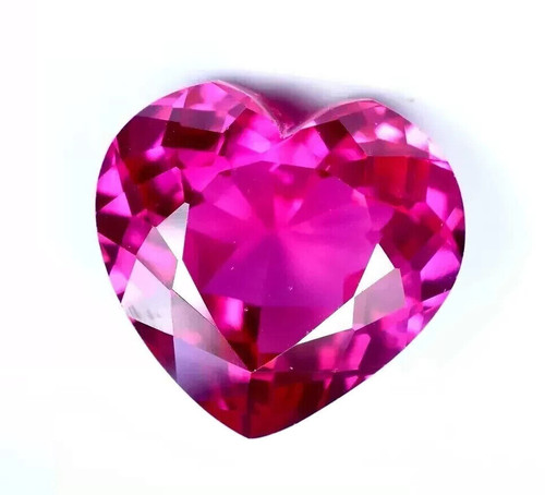 Rubino rosa lucido forma cuore - lucido,