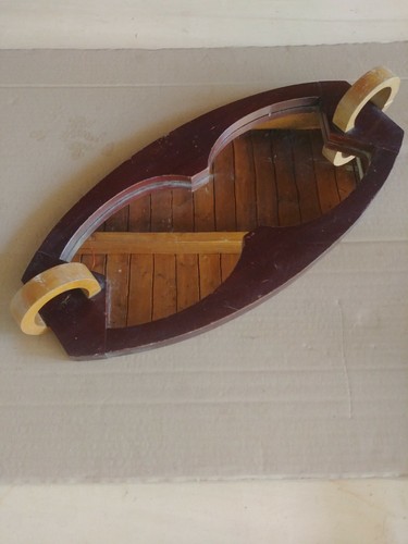 Vassoio legno vintage antico
