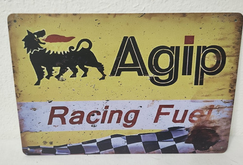 Insegna agip racing fuel 8x12 - agip,