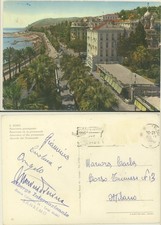 SANREMO -IMPERIA -PANORAMA PASSEGGIATA ALBERGO CARTOLINA