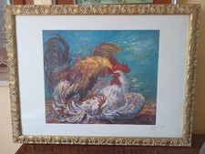 Litografia "Lotta dei galli"