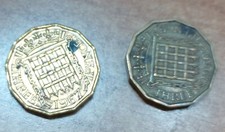 TRE PENCE DI Sterlina USATE 1960-1967 NON COMUNI