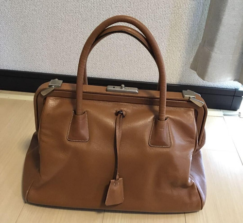 Prada madras cerniera leather - madras,