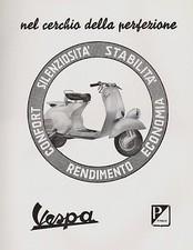 PUBBL.1953 VESPA  PIAGGIO E C. GENOVA MOTO SCOOTER CERCHIO PERFEZIONE CARATTERI
