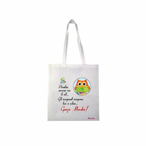 Borsa poliestere 36x40 scritta - borsa,