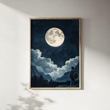 Luna piena nuvoloso cielo - in,