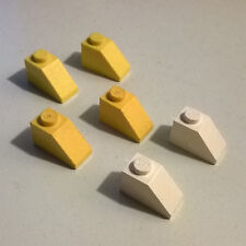 6X LEGO 3040b Slope Brick 45 2x1 Yellow White 6276 6285 10040 7774 6399 7666