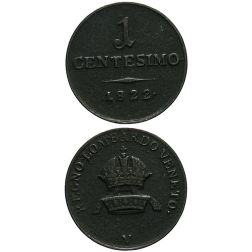 Lombardo veneto centesimo - lombardo, 1