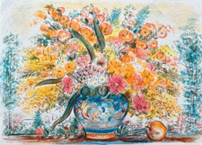 JOVAN VULIC ( Beji Jugoslavia 1951) Opera DIPINTO TECNICA MISTA Pastelli 50x69,5