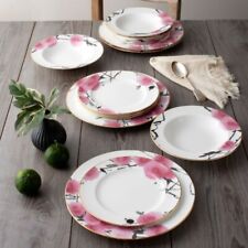 NORITAKE YAE 4968 Servizio per 12 più 32 pezzi. Set di calici in cristallo rosa Noritake!