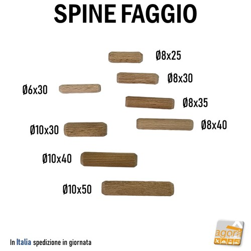 Spine faggio striate d10 - spine,