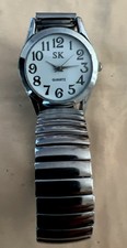 VINTAGE orologio da polso SK QUARTZ-water-resistant-acciaio steel back+CINTURINO