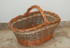 CESTO VIMINI PORTALEGNA PORTA LEGNA PELLET ROBUSTO Mis. 60x37x h.38 cm ITALY