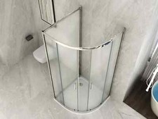 Box Doccia 3 Lati in Cristallo 6 mm Opaco 1 Lato Fisso ed 1 Lato Box Semicircola