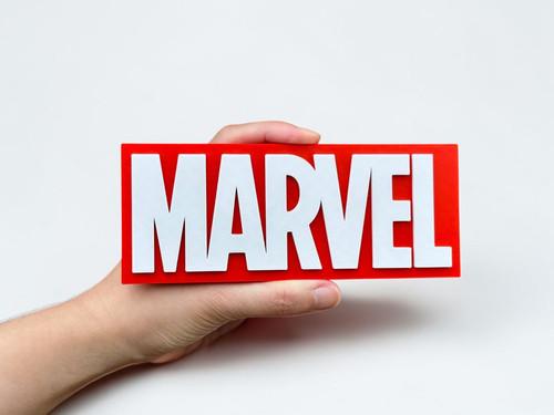 Plaque logo marvel - -, 3d