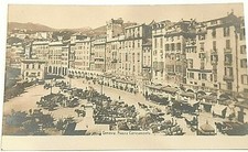 antica CARTOLINA GENOVA PIAZZA CARICAMENTO fine '800 animata carrozze cavalli