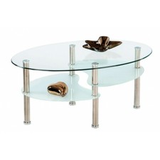 Tavolino da soggiorno in vetro temperato, ca. 90x44x55cm WILLI