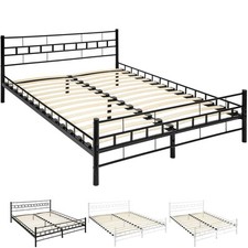 Letto camera da letto metallo telaio letto due piazze rete doghe matrimoniale