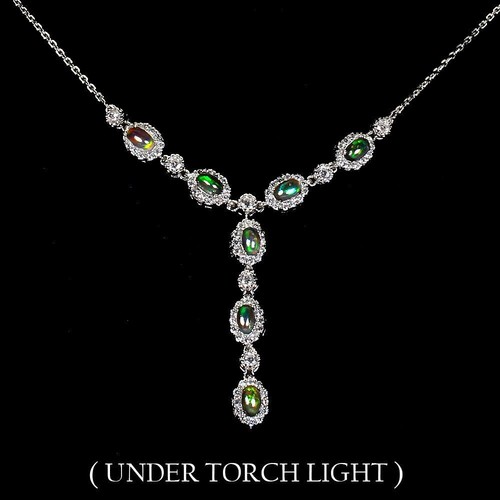 Collana argento opale gemme