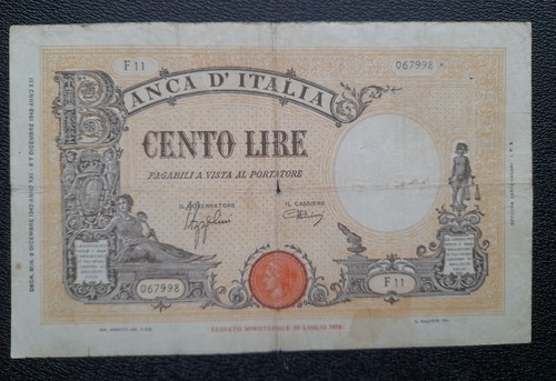 100 lire barbetti - lire, fascio