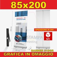ESPOSITORE ROLL UP ROLLUP BANNER 85X200 COMPRESO STAMPA PVC  BORSA E MONTAGGIO.