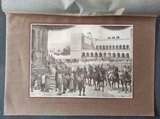 Antica stampa 1896 Giuseppe Sciuti sipario Teatro Massimo Palermo re Ruggero