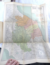 ANTICA MAPPA DELL' UMBRIA E DELLE MARCHE CARTA COROGRAFICA STRADALE 1: 420 000