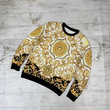 Versace Felpa Barocca Uomo Taglia M Oro Bianco