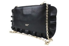 Borsa a tracolla RED VALENTINO in pelle con frange a catena nera autentica do...