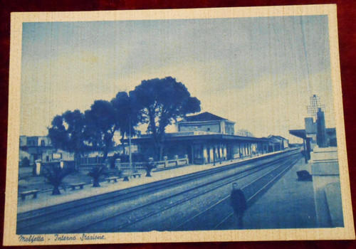 Cartolina stazione ferroviaria - cartolina,