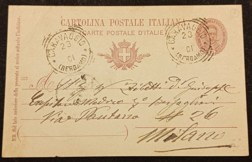 Cartolina postale 1901 - cartolina,