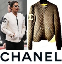 Giacca Chanel Vintage 2005 Bianco Logo 34 36 38 4 6 Nero Taylor Pelliccia Cappotto Top M S