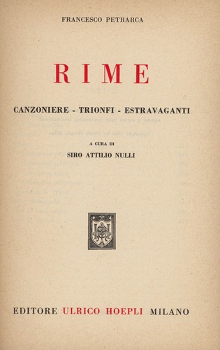 Libro rime canzoniere trionfi - libro,