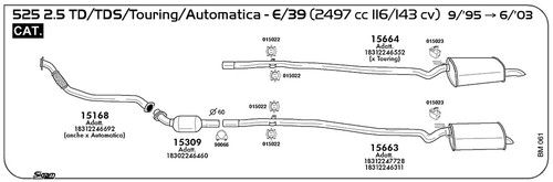 Marmitta posteriore per bmw - posteriore,