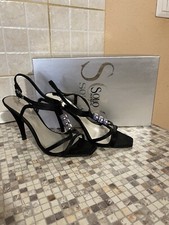 Sandalo Gioiello Nero Con Tacco